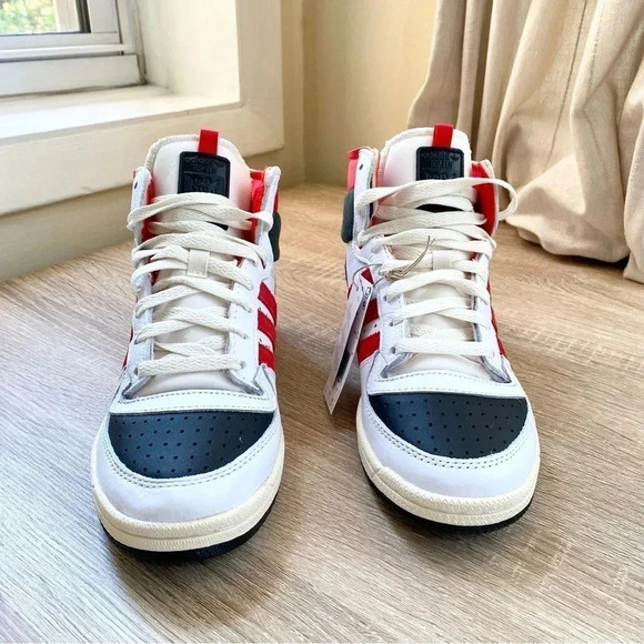 New Adidas Originals Top Ten RB Red Bull Sneakers Basketball  Red White Womens 8 - Picture 4 of 16